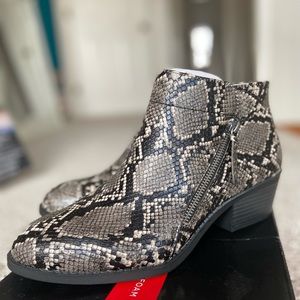 Arizona Snake Skin Printed Ankle Boots